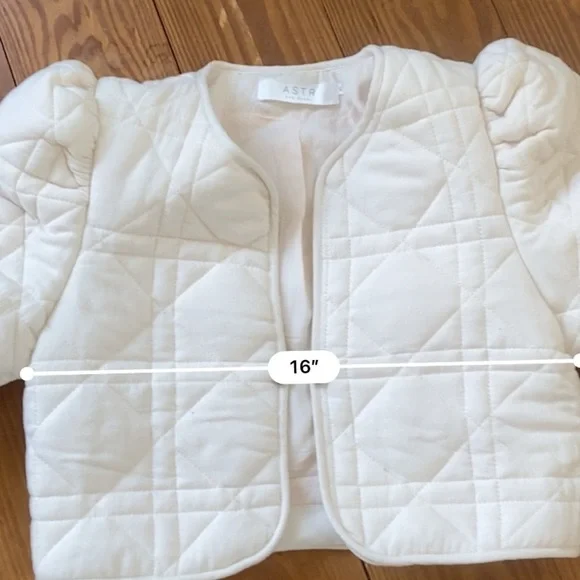ASTR Ivory Quilted Cropped Blazer Jacket Women's XS - Picture 11 of 11